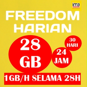 Paket Internet Indosat Data Freedom Harian - FREEDOM 28GB 28HR (Per Hari 1gb)