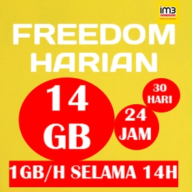Paket Internet Indosat Data Freedom Harian - FREEDOM 14GB 14HR (Per Hari 1gb)