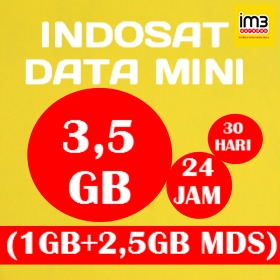 Paket Internet Indosat Data Mini - ISAT 1GB+500MB APK+2,5GB = 3,5GB/30HR