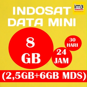 Paket Internet Indosat Data Mini - ISAT 2GB+500MB APK+6GB MDS = 8GB/30HR