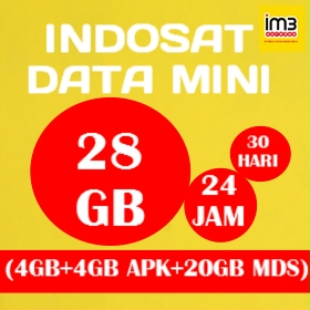 Paket Internet Indosat Data Mini - ISAT 4GB+4GB APK+20GB = 28GB/30HR